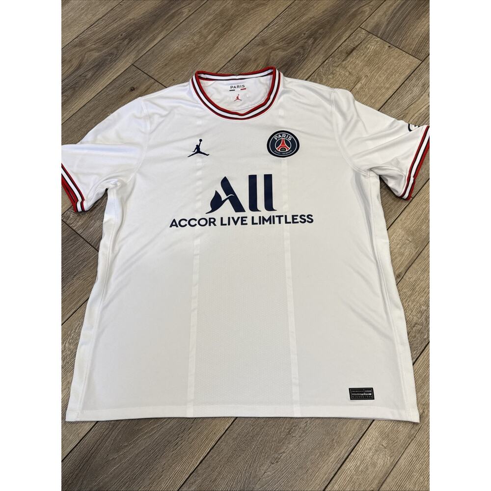 Nike Jordan Men's PSG Paris Saint Germain DH7471-101 Away White Soccer Jersey XL